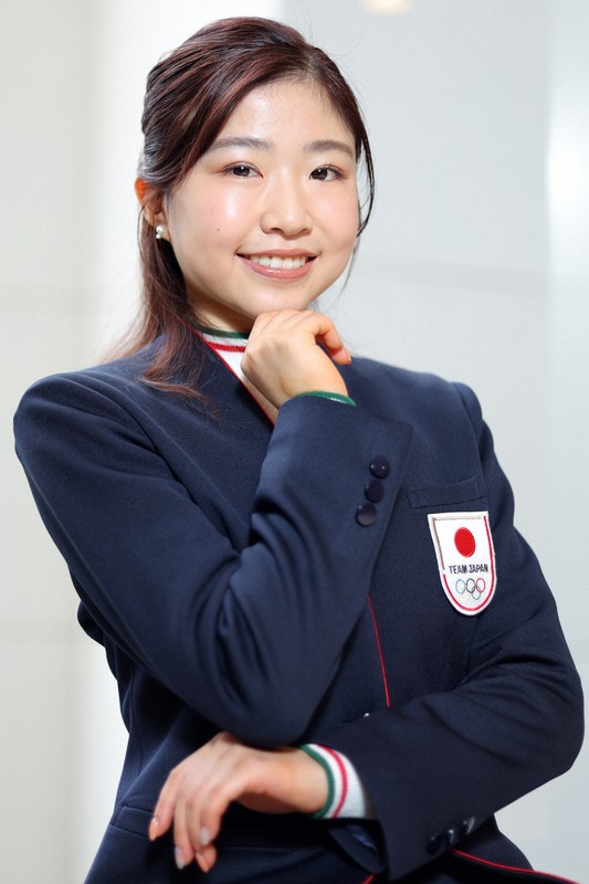 フィギュアスケートの千葉百音選手＝東京都港区で2026年4月22日、中川祐一撮影