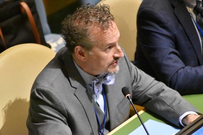 NPT再検討会議で米国代表を務めるヨー国務次官補＝米ニューヨークの国連本部で2026年4月29日午後4時53分、三木幸治撮影