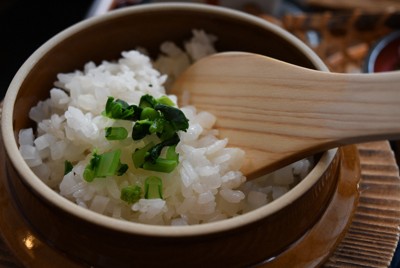 考案された「大根飯」＝山形県酒田市で2026年4月23日午前11時半、長南里香撮影