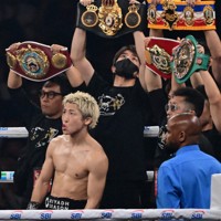 リングインした井上尚弥＝東京ドームで2026年5月2日、平川義之撮影