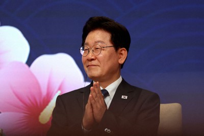韓国の李在明大統領＝インドの首都ニューデリーで2026年4月20日、ロイター