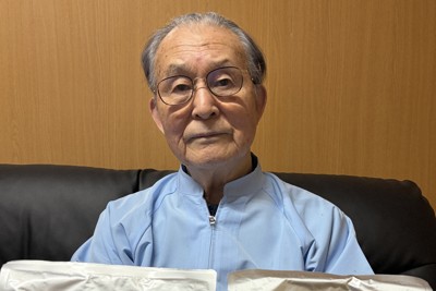 新商品を開発した藤田浩三社長＝北九州市門司区で2026年2月27日午後3時47分、橋本勝利撮影