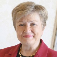 IMFのゲオルギエワ専務理事（ゲッティ＝共同）