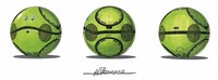 This image shows mechanical designer Kunio Okawara's "Everyone's Haro" robot. (Photo courtesy of Space Entry Co.)(Kyodo) 
