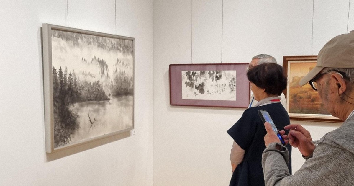 建物や植物描く 水墨画力作95点 相模原・11日まで ／神奈川 | 毎日新聞