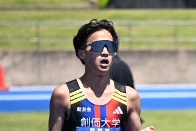 仙台国際ハーフマラソンを走った創価大の榎木凜太朗選手＝仙台市で2026年5月10日、長宗拓弥撮影