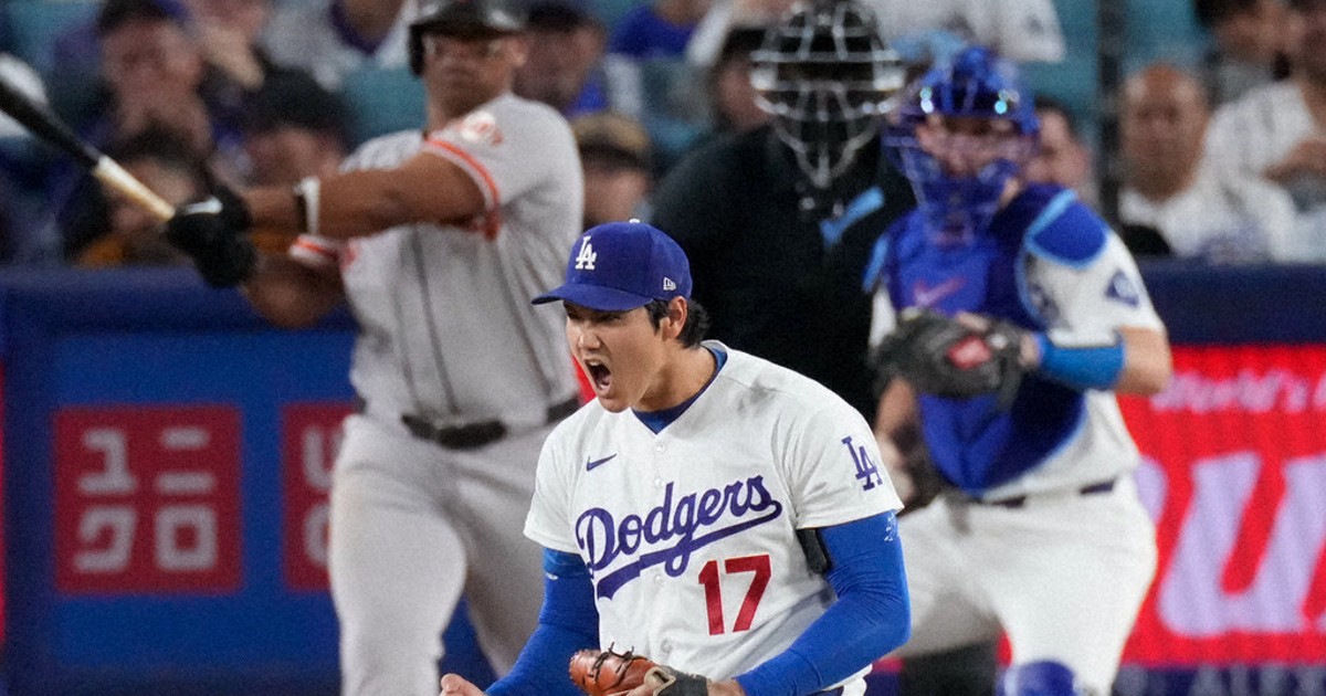 Baseball: Ohtani tosses 7 shutout innings, pitches Dodgers past Giants