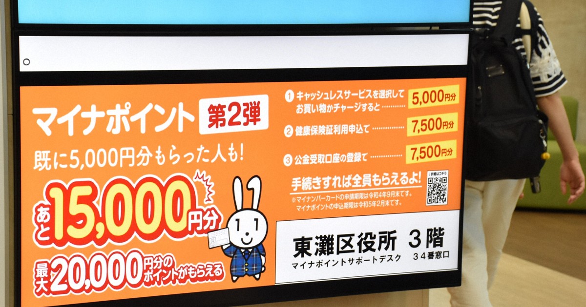 マイナポイント事業、1.4兆円　「返納」93万枚　会計検査院