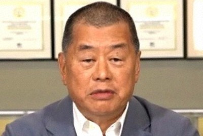 黎智英氏＝2020年9月22日午前、福岡静哉撮影（オンライン取材の映像を撮影）