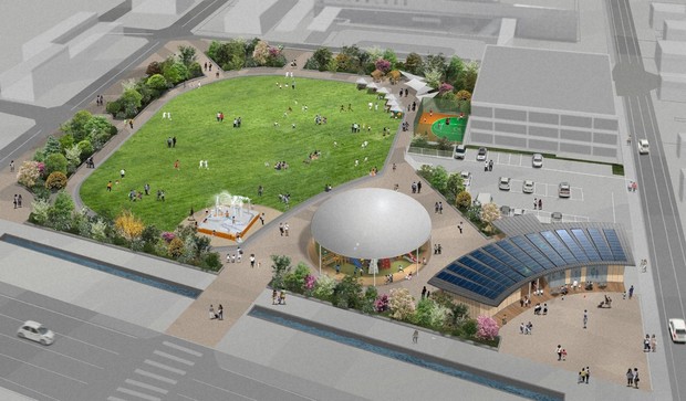This photo shows an image of the planned 