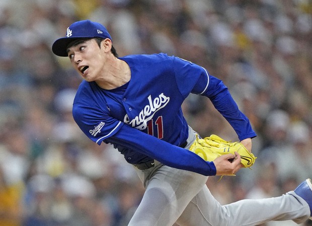 Baseball: Sasaki solid after shaky start in Dodgers' win over