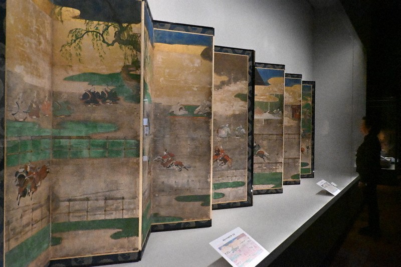 23号 駒武者 屏風 最古」優雅な競馬屏風 重文指定で特別公開 奈良・春日大社 ／奈良