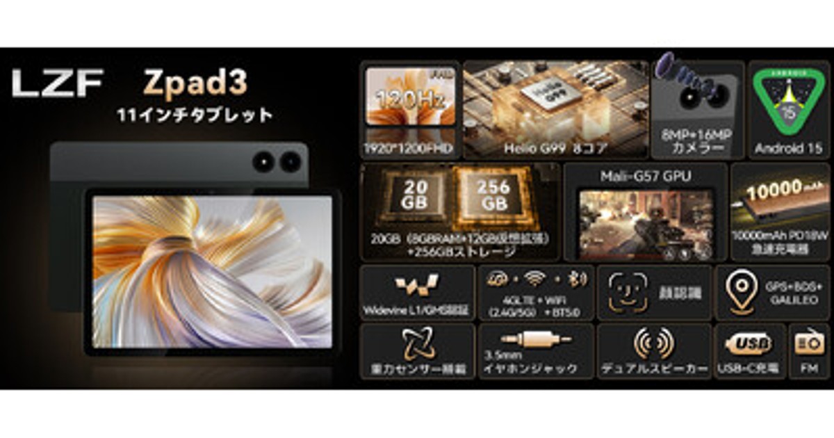 プレスリリース：［20％OFF+無料プレゼント］LZF ZPad3 SIMフリー