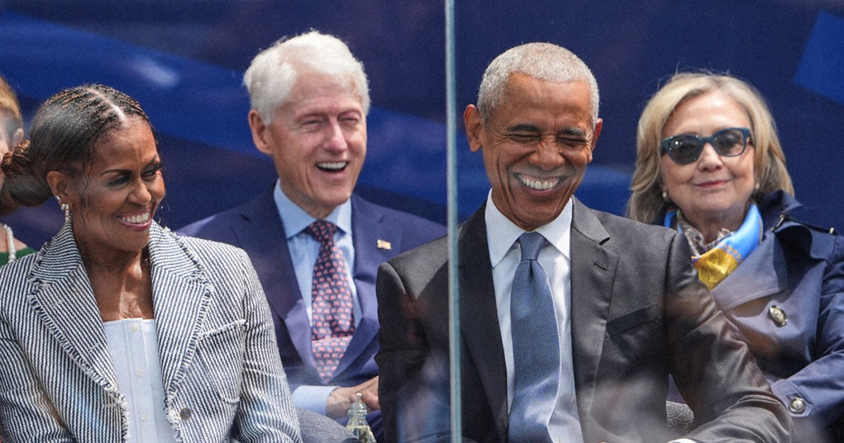 Obama Center opens in Chicago with a call to defend democracy and a celebrity crowd