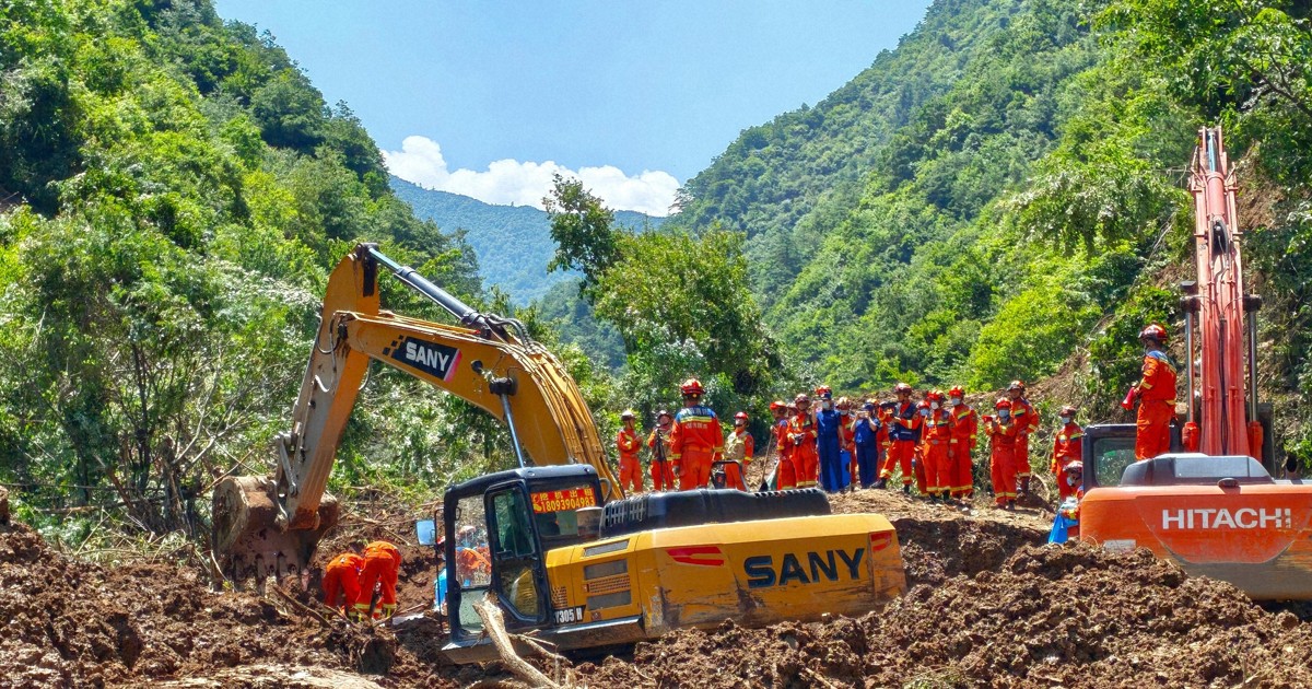 中國甘肅省土砂崩塌釀21死，各地災情頻傳