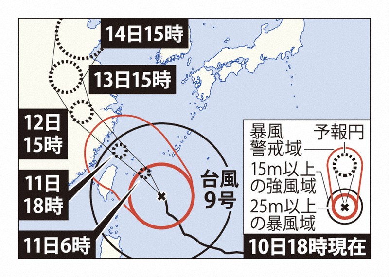 強烈颱風「圓規」恐於11日上午接近先島諸島,氣象廳籲嚴防強風巨浪
