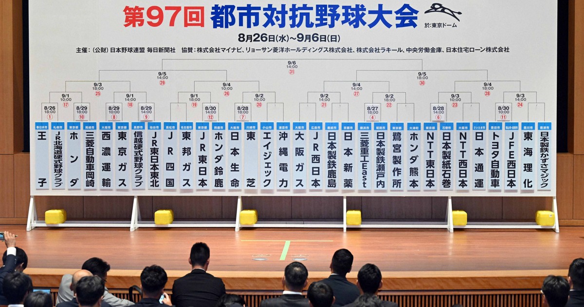 開幕試合は前年優勝の王子とJR北海道クラブが対戦　都市対抗