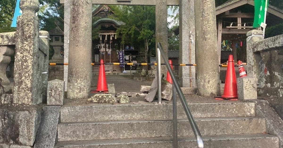 「恋人の聖地」福岡・七夕神社の鳥居が地震で崩壊　けが人なし