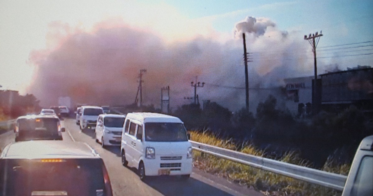 ごう音と白煙　ドラレコが捉えたイオンモール熊本爆発の瞬間