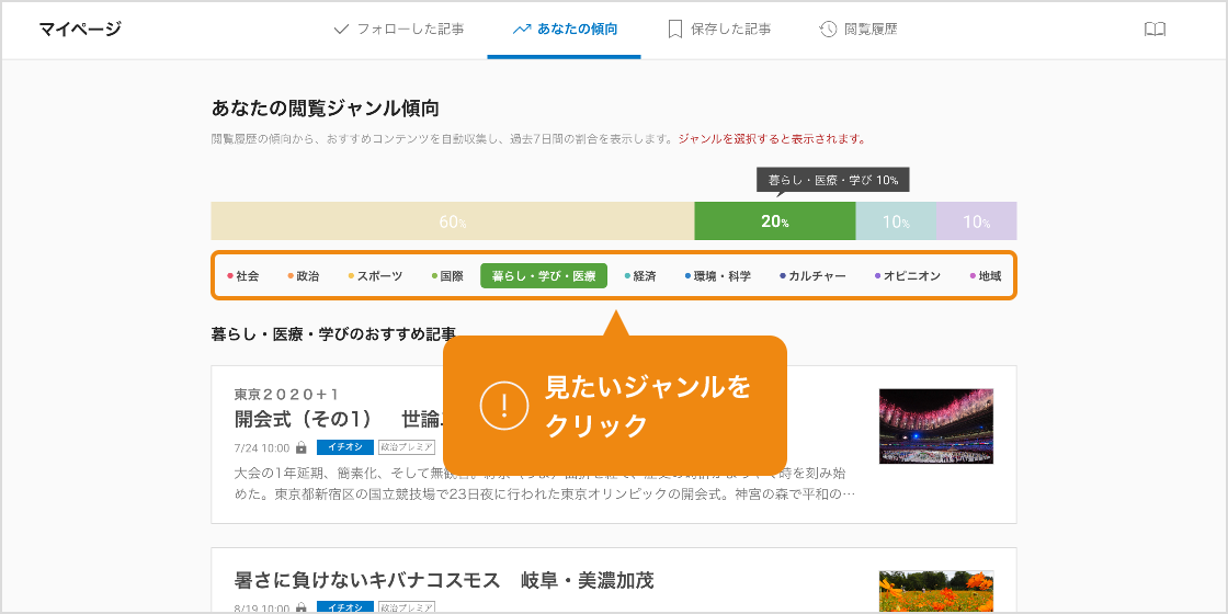 見たいジャンルをクリック！